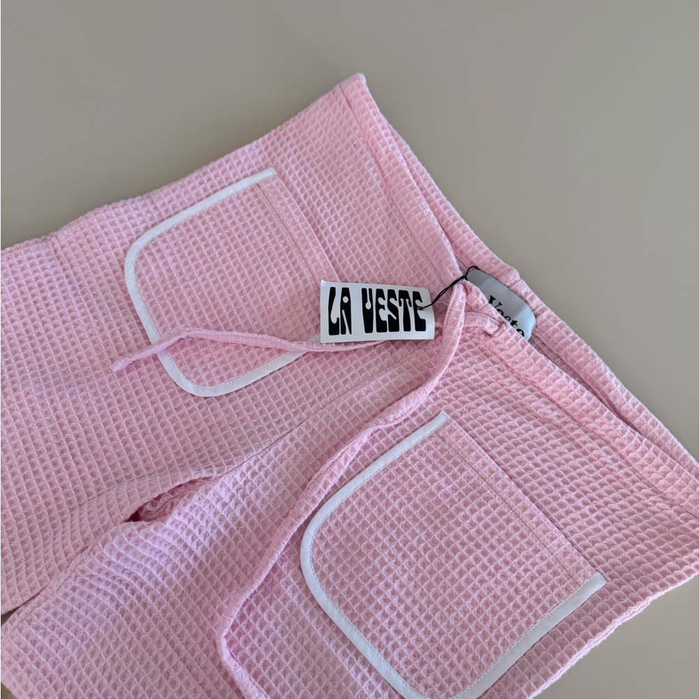 La Veste Pink Waffle Knit Pants - Picture 4 of 5